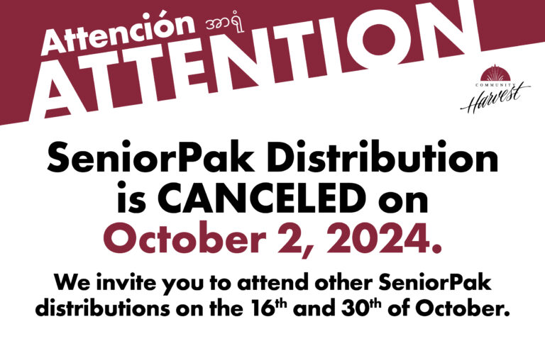 SeniorPak Distribution CANCELED Oct. 2, 2024